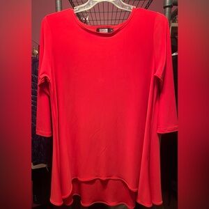 Sympli Vibrant Red Long Sleeve Tunic
